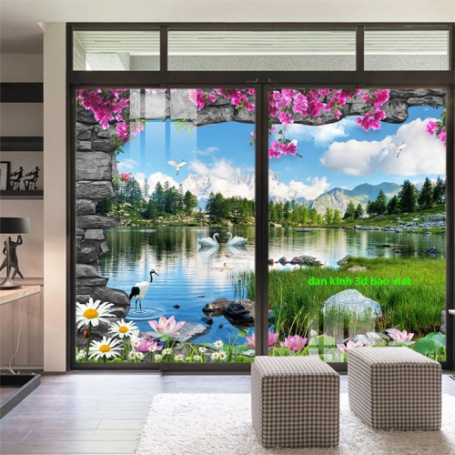 Tranh dán kính 3d 2 mặt phong cảnh sefi072