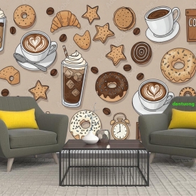 Tranh dán tường cho quán cafe n2005-339