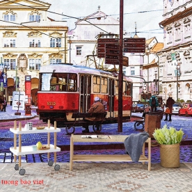 3d mural of city scene fm508