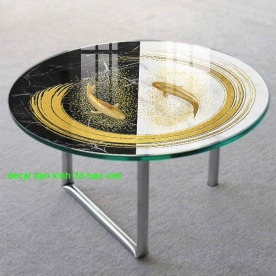 3d glass decal sticker for glass table top b002