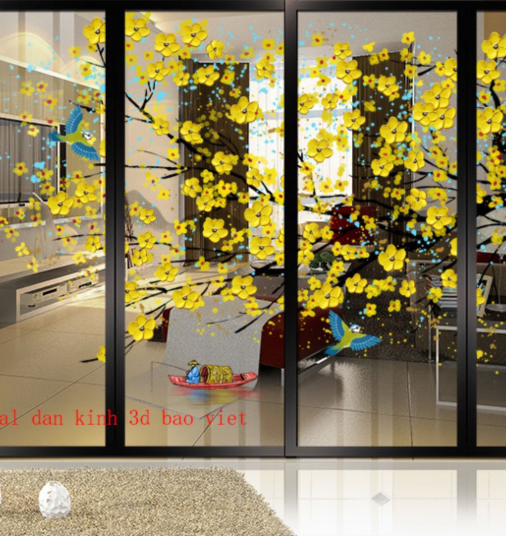 High quality 3d double sided glass decal se063