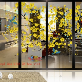 High quality 3d double sided glass decal se063