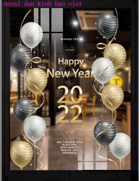 3D New Year's Eve Glass Decal Se070