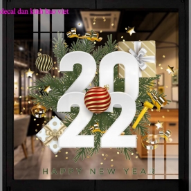 3D New Year's Eve Glass Decal Se071