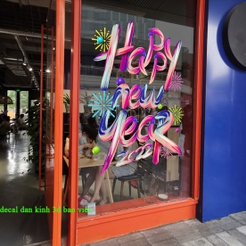 High-class New Year's glass decals se068