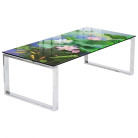 3d lotus glass table top decal sek422
