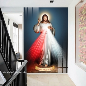 3d glass stickers 2 sides catholic picture k416