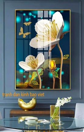 Double-sided lotus glass painting me248