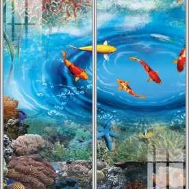 Tranh dán kính 3d 2 mặt đại dương k585