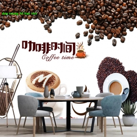Tranh dán tường cho quán cafe 3D n2003-311