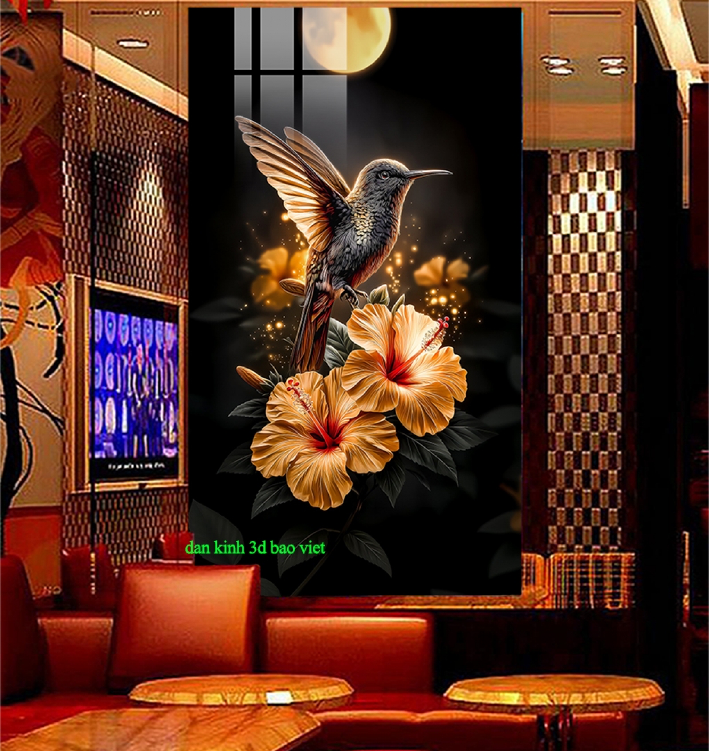 Tranh dán kính 3d 2 mặt k619