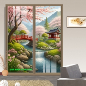Tranh dán kính 3d 2 mặt phong cảnh k618