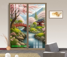Tranh dán kính 3d 2 mặt phong cảnh k618