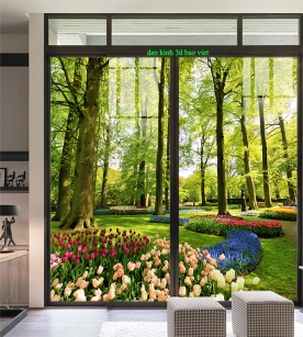 Tranh dán kính 3d 2 mặt phong cảnh k620