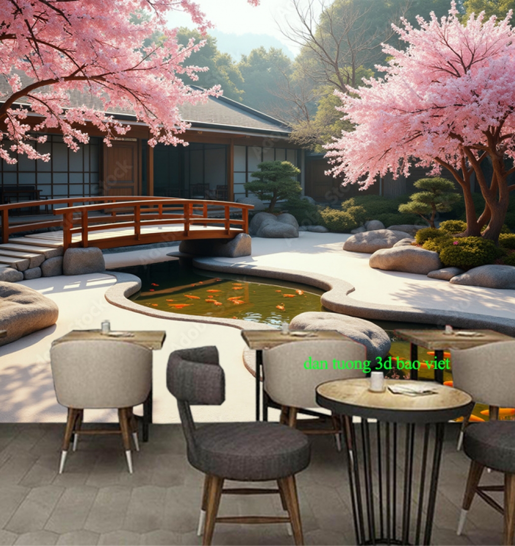 Tranh dán tường cho quán cafe n2005-349