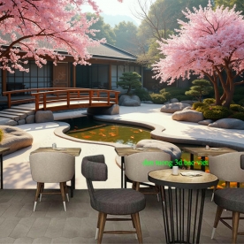 Tranh dán tường cho quán cafe n2005-349