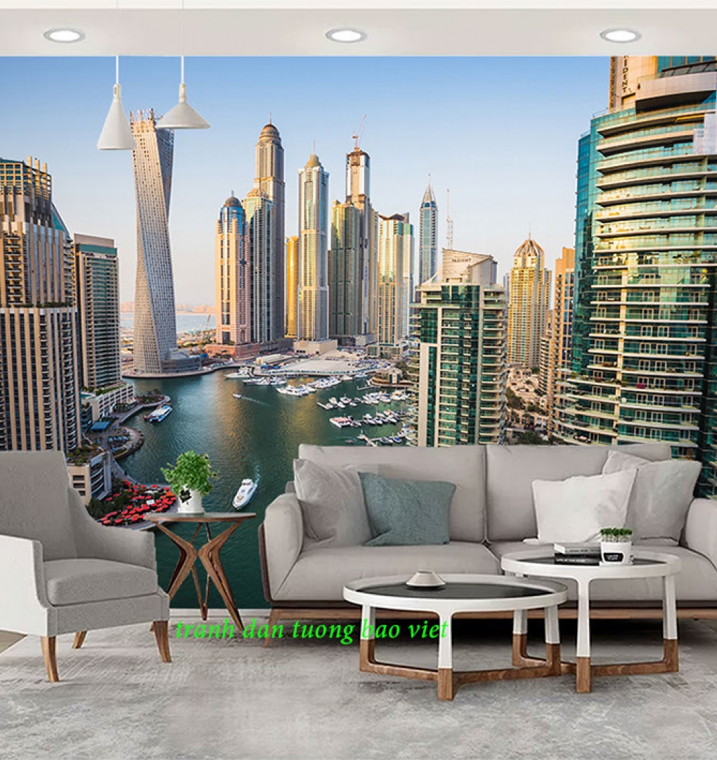 Wallpaper living room 3d landscape fm561