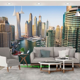 Wallpaper living room 3d landscape fm561