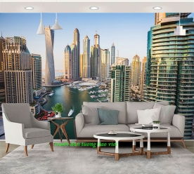 Wallpaper living room 3d landscape fm561