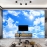 Living room wallpaper with ceiling stickers c219