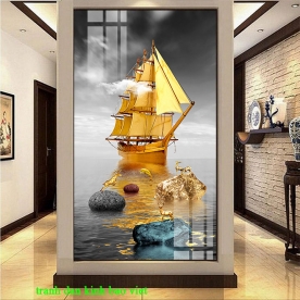 Double-sided glass painting with smooth sailing k431