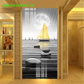 Two-sided glass painting with smooth sailing k429