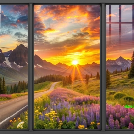 Tranh dán kính 3d 2 mặt phong cảnh n2005-19