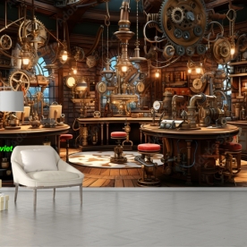 Tranh dán tường cho quán cafe n2005-26