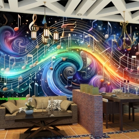 Tranh dán tường cho quán cafe trà sữa n2005-36