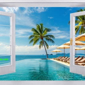 Tranh dán tường cửa sổ 3d n2005-31
