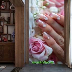 Decal dán kính cao cấp nails spa n2026-46