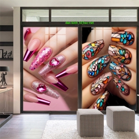 Decal dán kính cao cấp nails spa n2026-49