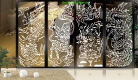 Decal dán kính nghệ thuật 3d trong suốt glass185