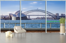 Giấy dán tường phòng khách sefm627