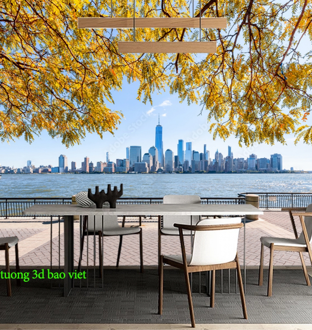 Tranh dán tường cảnh thành phố m2026-57