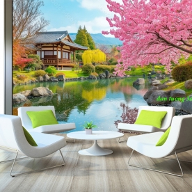 Tranh dán tường cho quán cafe sn2026-39