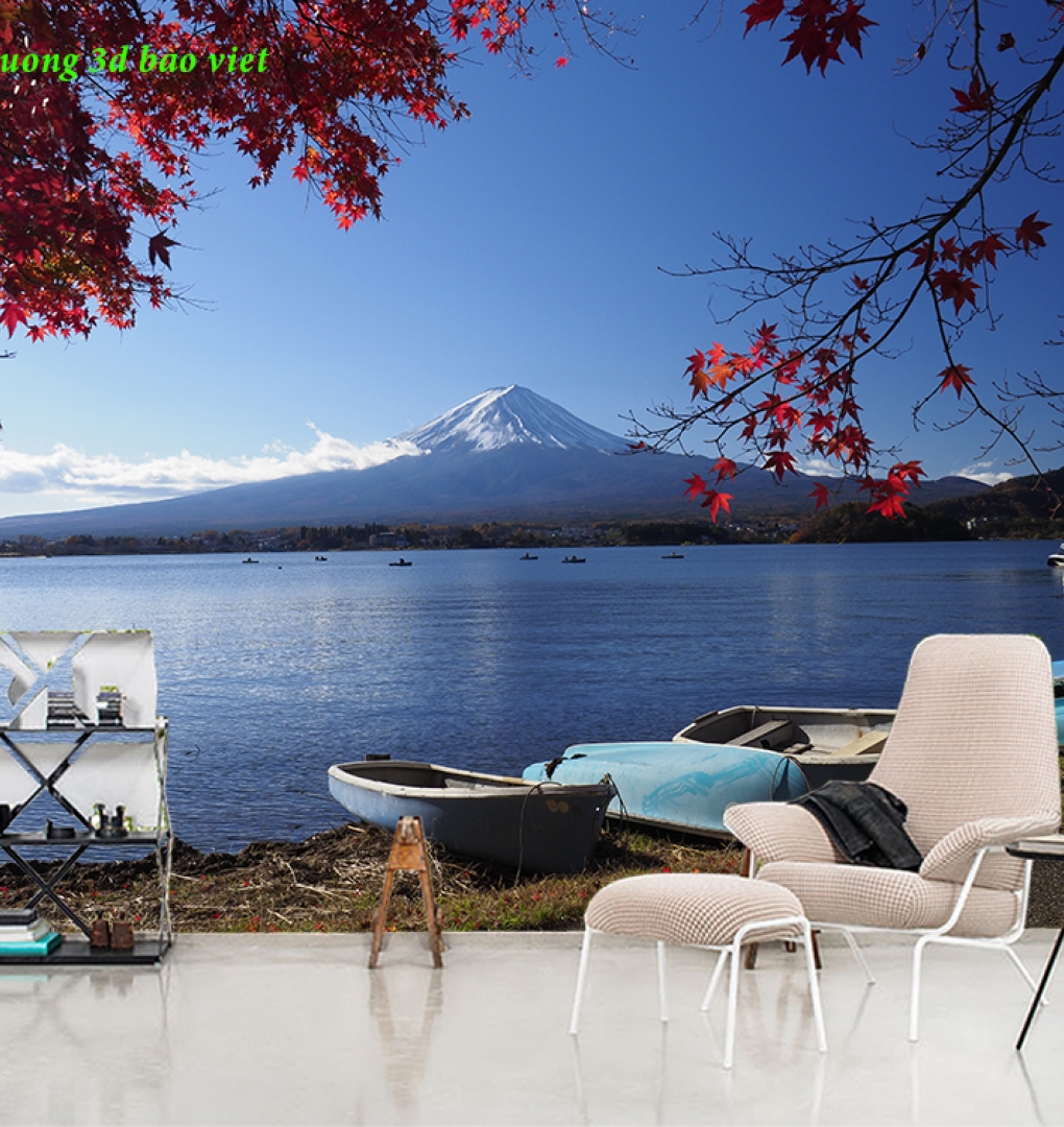 Tranh dán tường sông núi m126