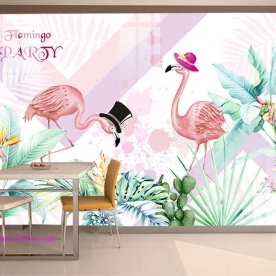 Tropical h363 double-sided glass wallpaper