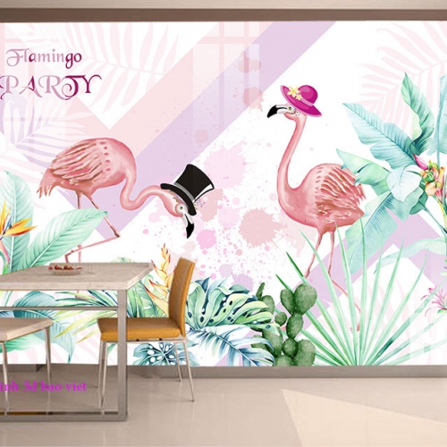 Tropical h363 double-sided glass wallpaper