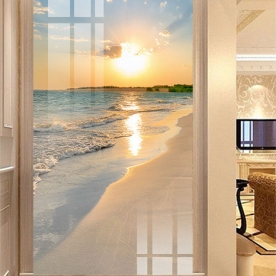 2 sided 3d glass stickers of seascape k444
