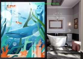 2 sided 3d glass stickers for bathroom k446