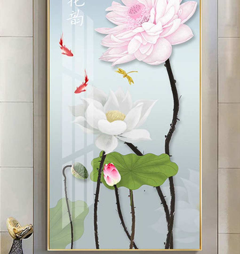 3d glass stickers 2 sides lotus k442