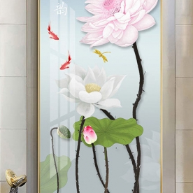 3d glass stickers 2 sides lotus k442