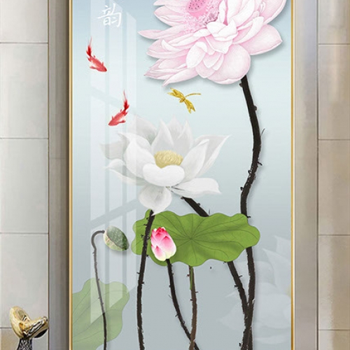 3d glass stickers 2 sides lotus k442