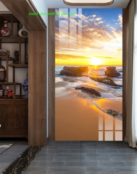 Beautiful landscape 3d double-sided glass painting k443