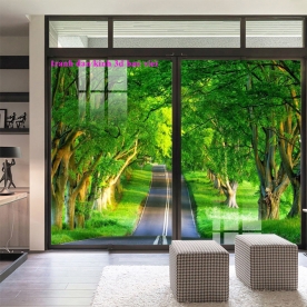 3d glass painting 2 sides beautiful scenery 2003-2