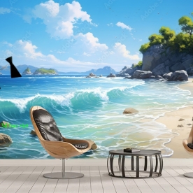 Tranh dán tường phong cảnh biển n2004-56