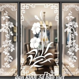 Decal dán kính nghệ thuật 3d trong suốt glass188