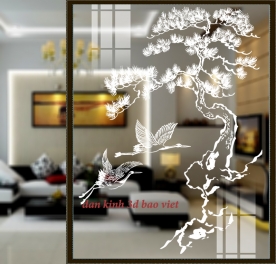 Decal dán kính nghệ thuật 3d trong suốt glass191
