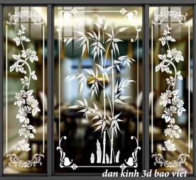 Decal dán kính nghệ thuật 3d trong suốt glass192